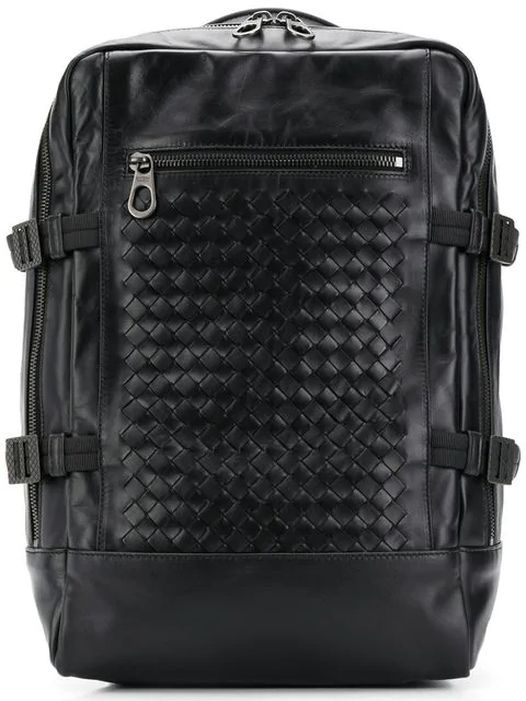 Bottega Veneta Woven Backpack In Black | ModeSens