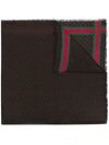 Gucci Gg Jacquard Knitted Scarf With Web - Grey