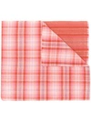 Acne Studios Cassiar Check Oversized Scarf In Pink