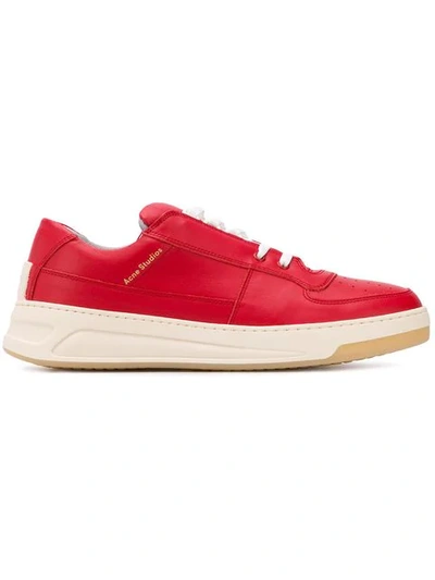 Acne Studios Perey Lace Up Sneakers In Red