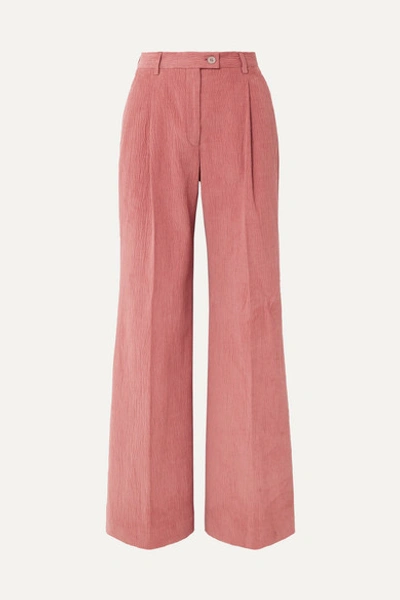 Acne Studios Pina Cotton-blend Corduroy Wide-leg Trousers In Pink