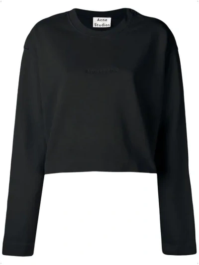 Acne Studios Odice Cropped Sweatshirt In Black