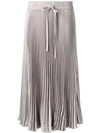 Red Valentino Sunray Pleated Skirt In Grey