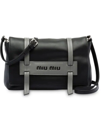 Miu Miu Small Grace Calfskin Shoulder Bag In Black