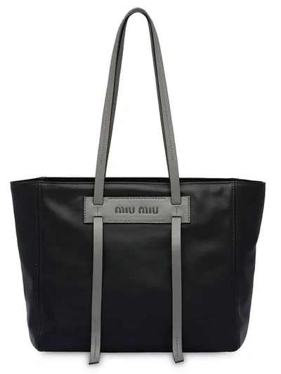 Miu Miu 'grace Lux' Shopper In Black
