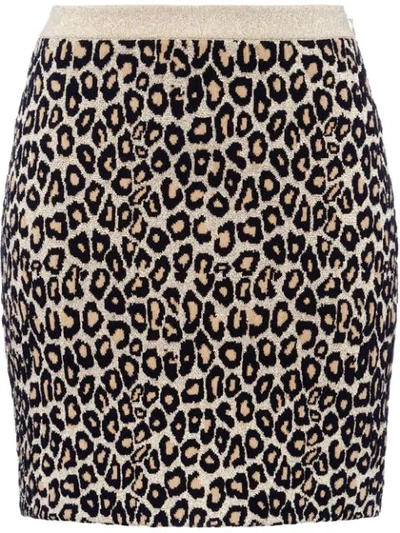 Miu Miu Wool-blend Leopard Print Knit Mini Skirt