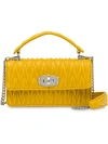 Miu Miu Cleo Shoulder Bag In Yellow