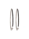Miu Miu Crystal Embellished Hoop Earrings In Black
