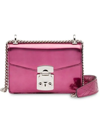 Miu Miu Miu Confidential Metallic Shoulder Bag In Pink