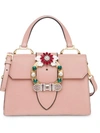 Miu Miu Lady Madras Handbag In Cammeo