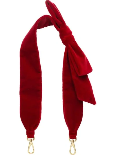 Miu Miu Velvet Shoulder Strap With Bow - Red