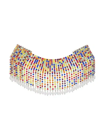 Miu Miu Crystal Necklace In Multicolour