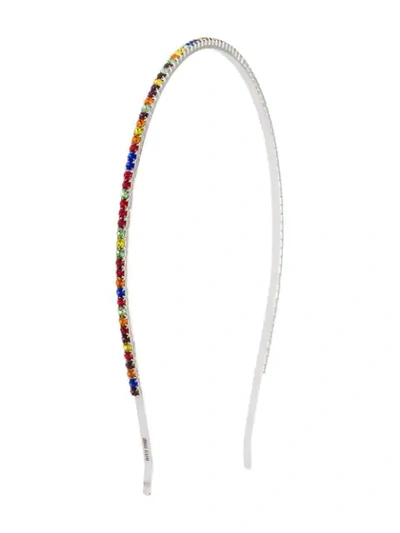 Miu Miu Crystal Hairband In Multicolour