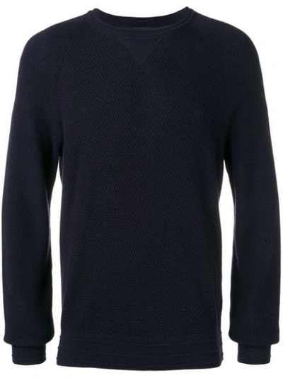Z Zegna Long-sleeve Fitted Sweater In Blue