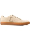 Lanvin Perforated Logo Sneakers In Neutrals