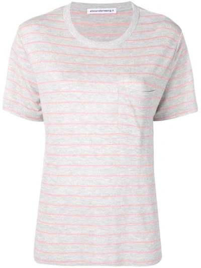 Alexander Wang T Striped T-shirt In Grey