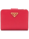 Prada Small Saffiano Wallet In F068z Red