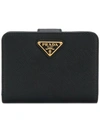 Prada Small Saffiano Wallet In Black