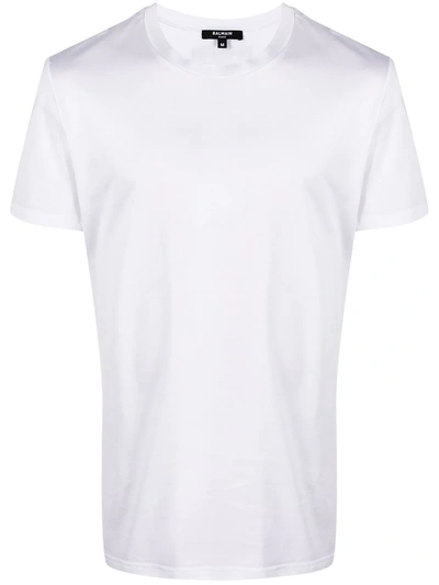 Balmain Logo-embroidered Short-sleeve T-shirt In White