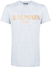 Balmain Logo T-shirt In 2kb Orange Fluo