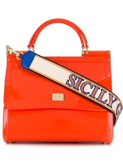 Dolce & Gabbana Sicily Shoulder Bag In Orange