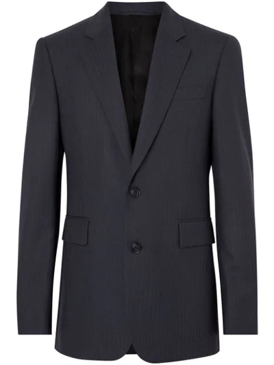 Burberry Classic Fit Pinstripe Wool Tailored Jacket In Blue