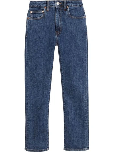 Burberry Straight Fit Japanese Denim Jeans In Blue