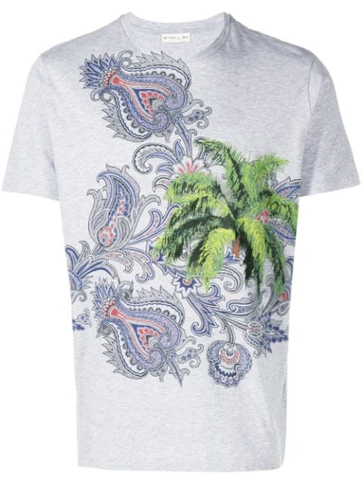 Etro Paisley Print T-shirt In Grey