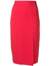 P.a.r.o.s.h Fitted Midi Skirt In 009 Red