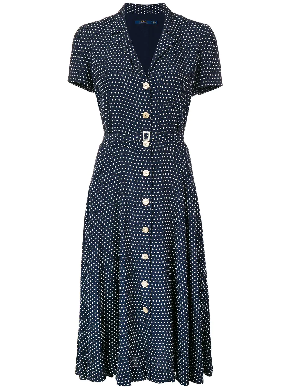 Polo Ralph Lauren Polka Dot Print Dress - Blue | ModeSens