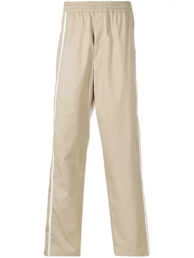 Helmut Lang Stripe Detail Track Trousers In Neutrals