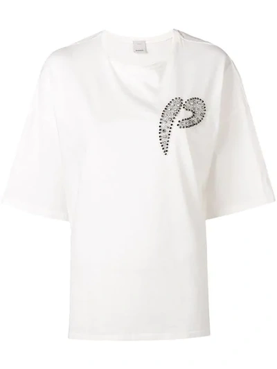 Pinko 水晶logo T恤 - 白色 In White
