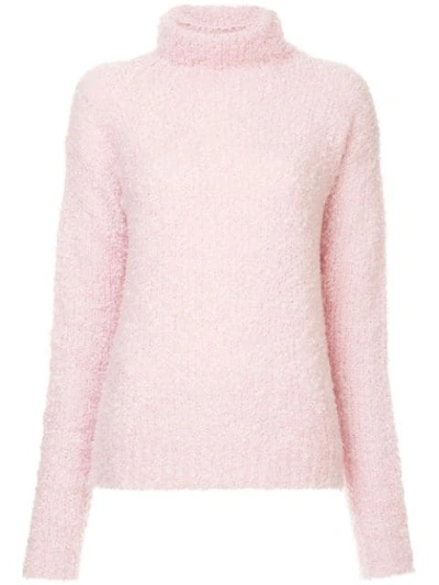 Sies Marjan Fuzzy Knit Turtleneck Jumper In Pink