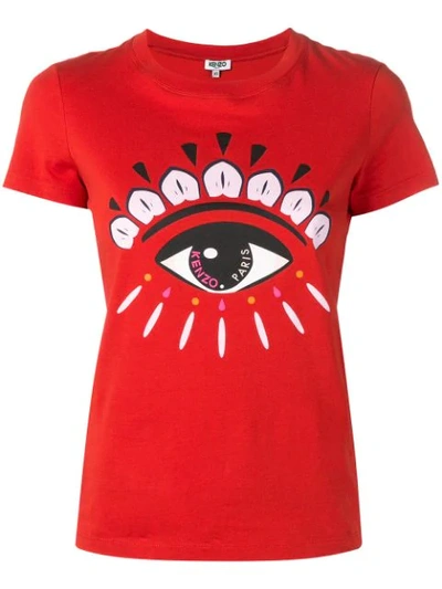 Kenzo Eye Print T-shirt In Red
