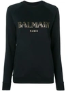 Balmain Cropped 3d Logo Sweatshirt In Black