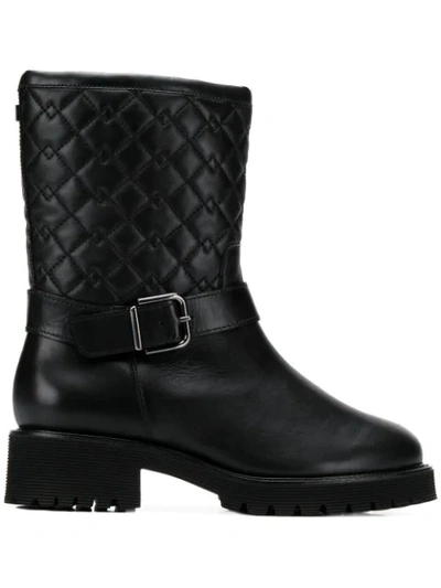 Hogl Quilted Mid-calf Boots In 0100 Black