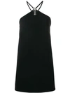 Miu Miu Embellished Halterneck Dress In Black