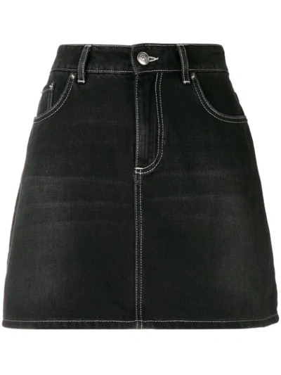 Ganni Mini Denim Skirt In Black