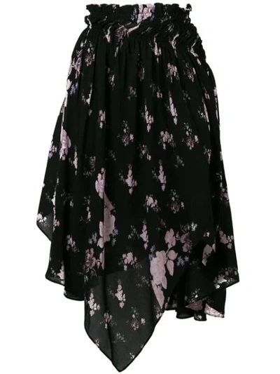 Preen Line Wild Flower Print Skirt In Black