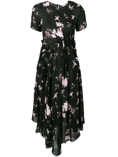 Preen Line Wild Flower Print Dress In Black