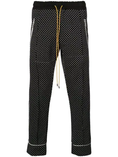 Rhude Polka Dot Track Trousers In Black ,white