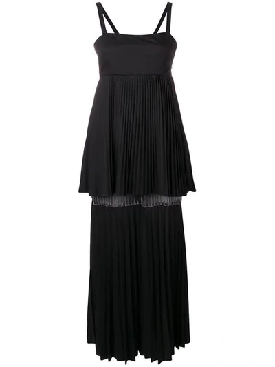 Atu Body Couture Nightfall Pleated Dress In Black