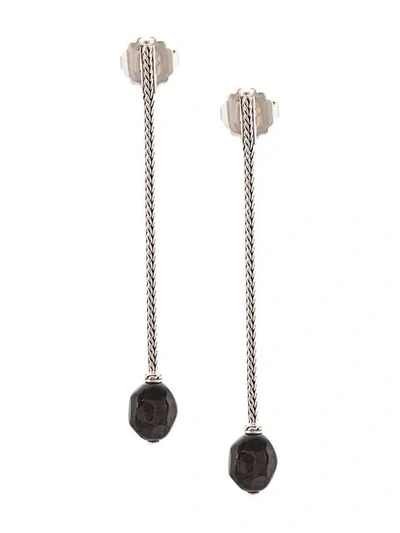 John Hardy Classic Chain Hypersthene Earrings In Silver