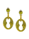 Prada Acrylic Glass Earrings In Green