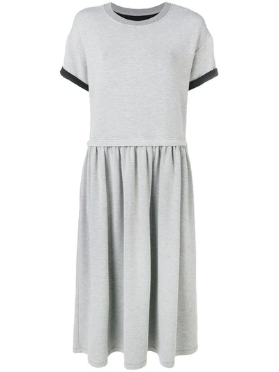 Mm6 Maison Margiela Short-sleeve Flared Dress In Grey