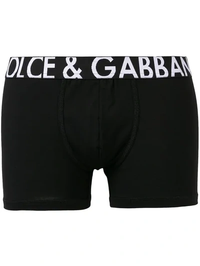 Dolce & Gabbana Logo Banded Boxers In Black