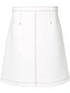Red Valentino Contrasting Stitch Detail Skirt In White