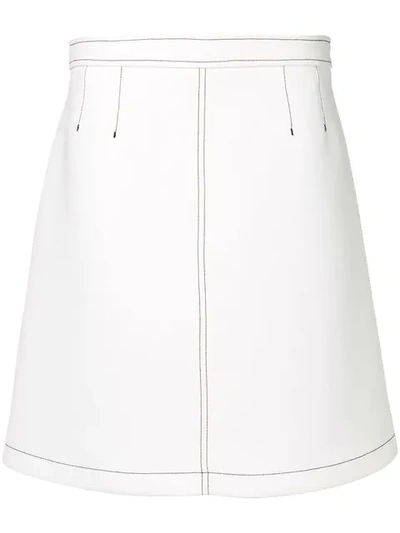 Red Valentino Contrasting Stitch Detail Skirt In White