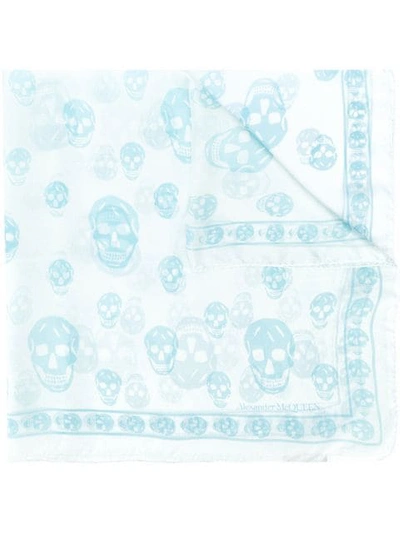 Alexander Mcqueen Skull Scarf In Blue