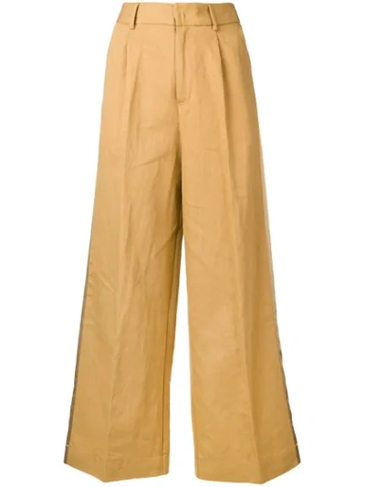 Forte Forte Side Panel Wide Leg Trousers In Yellow